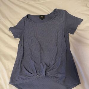 W5 Women's Short Sleeve Blue Knot Top